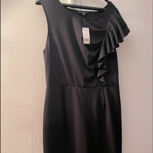 Cute LBD from Banana Republic, Black with ruffles on on side of bust. Size 14
